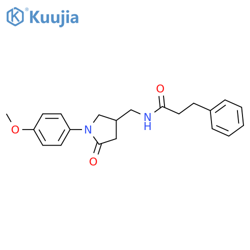 N-{1-(4-methoxyphenyl)-5-oxopyrrolidin-3-ylmethyl}-3-phenylpropanamide structure