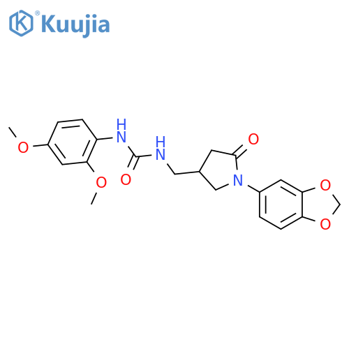 3-{1-(2H-1,3-benzodioxol-5-yl)-5-oxopyrrolidin-3-ylmethyl}-1-(2,4-dimethoxyphenyl)urea structure