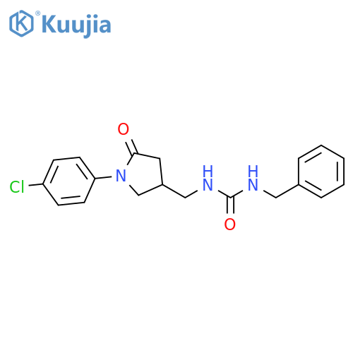 1-benzyl-3-{1-(4-chlorophenyl)-5-oxopyrrolidin-3-ylmethyl}urea structure