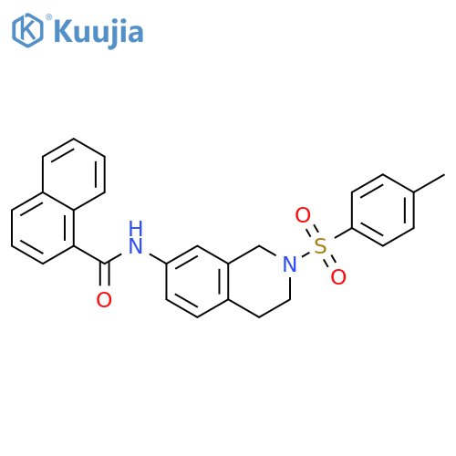 N-2-(4-methylbenzenesulfonyl)-1,2,3,4-tetrahydroisoquinolin-7-ylnaphthalene-1-carboxamide structure