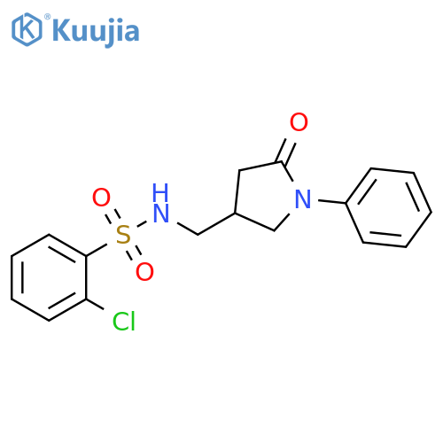 2-chloro-N-(5-oxo-1-phenylpyrrolidin-3-yl)methylbenzene-1-sulfonamide structure