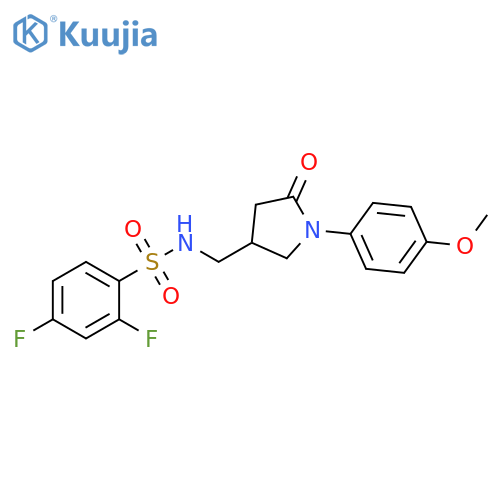 2,4-difluoro-N-{1-(4-methoxyphenyl)-5-oxopyrrolidin-3-ylmethyl}benzene-1-sulfonamide structure