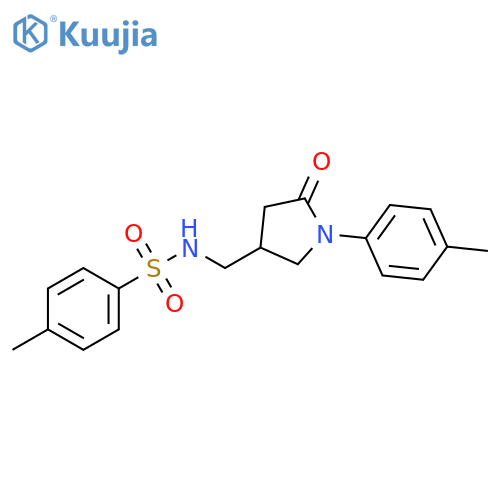 4-methyl-N-{1-(4-methylphenyl)-5-oxopyrrolidin-3-ylmethyl}benzene-1-sulfonamide structure