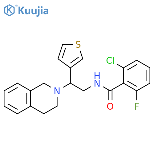 2-chloro-6-fluoro-N-2-(1,2,3,4-tetrahydroisoquinolin-2-yl)-2-(thiophen-3-yl)ethylbenzamide structure