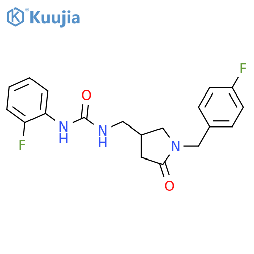 1-(2-fluorophenyl)-3-({1-(4-fluorophenyl)methyl-5-oxopyrrolidin-3-yl}methyl)urea structure
