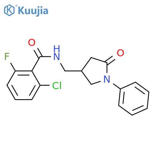 2-chloro-6-fluoro-N-(5-oxo-1-phenylpyrrolidin-3-yl)methylbenzamide structure