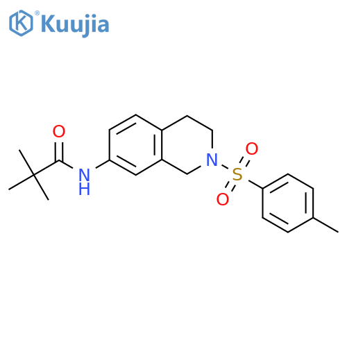 2,2-dimethyl-N-2-(4-methylbenzenesulfonyl)-1,2,3,4-tetrahydroisoquinolin-7-ylpropanamide structure