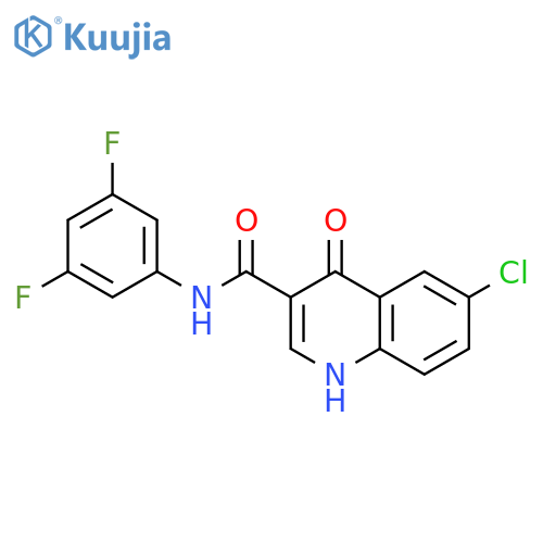 6-chloro-N-(3,5-difluorophenyl)-4-hydroxyquinoline-3-carboxamide structure