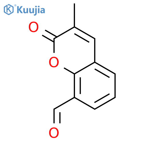 2H-1-Benzopyran-8-carboxaldehyde, 3-methyl-2-oxo- structure