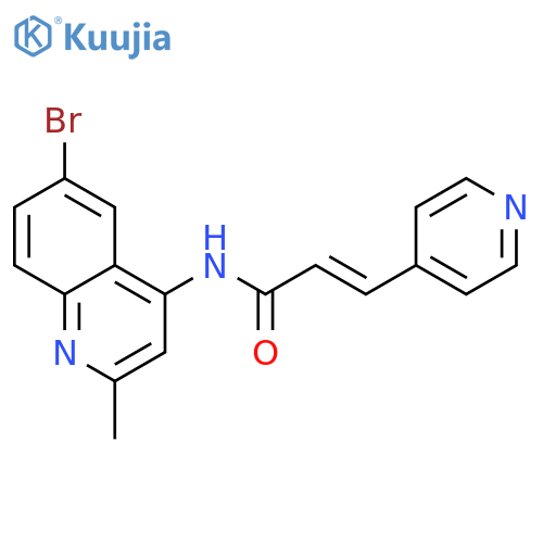 (2E)-N-(6-bromo-2-methylquinolin-4-yl)-3-(pyridin-4-yl)prop-2-enamide structure