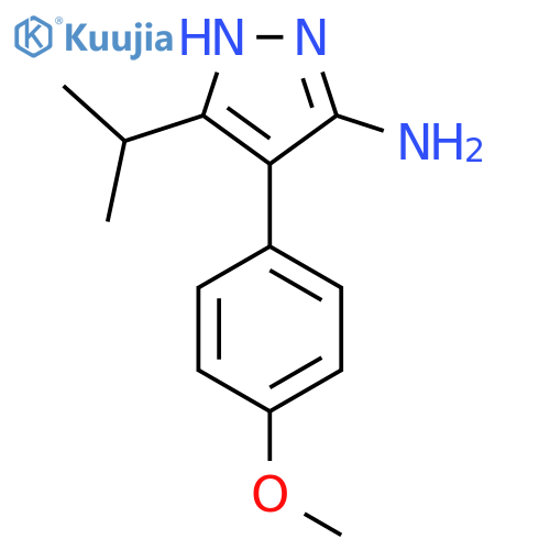 3-isopropyl-4-(4-methoxyphenyl)-1H-pyrazol-5-amine structure