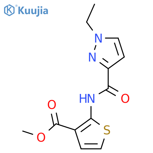 methyl 2-(1-ethyl-1H-pyrazole-3-amido)thiophene-3-carboxylate structure
