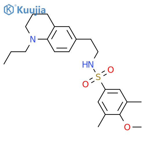 4-methoxy-3,5-dimethyl-N-2-(1-propyl-1,2,3,4-tetrahydroquinolin-6-yl)ethylbenzene-1-sulfonamide structure