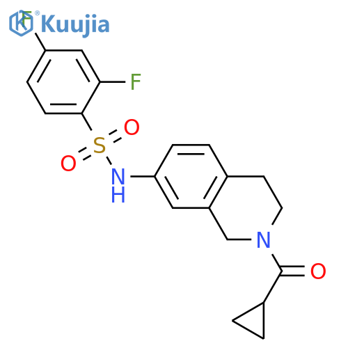 N-(2-cyclopropanecarbonyl-1,2,3,4-tetrahydroisoquinolin-7-yl)-2,4-difluorobenzene-1-sulfonamide structure