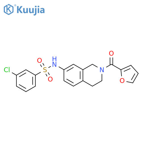 3-chloro-N-2-(furan-2-carbonyl)-1,2,3,4-tetrahydroisoquinolin-7-ylbenzene-1-sulfonamide structure