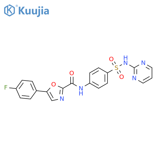 5-(4-fluorophenyl)-N-{4-(pyrimidin-2-yl)sulfamoylphenyl}-1,3-oxazole-2-carboxamide structure