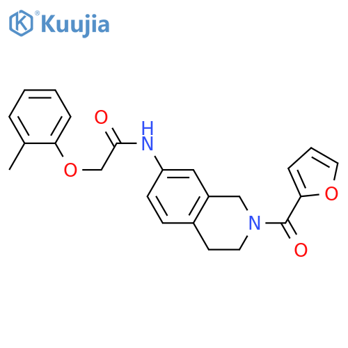 N-2-(furan-2-carbonyl)-1,2,3,4-tetrahydroisoquinolin-7-yl-2-(2-methylphenoxy)acetamide structure