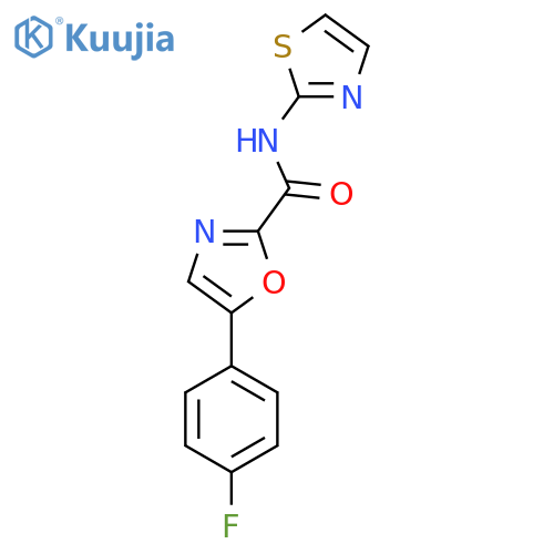 5-(4-fluorophenyl)-N-(1,3-thiazol-2-yl)-1,3-oxazole-2-carboxamide structure