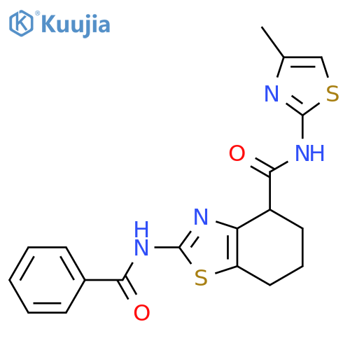 2-benzamido-N-(4-methyl-1,3-thiazol-2-yl)-4,5,6,7-tetrahydro-1,3-benzothiazole-4-carboxamide structure
