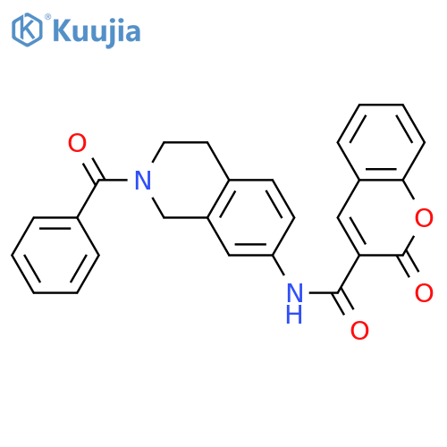 N-(2-benzoyl-1,2,3,4-tetrahydroisoquinolin-7-yl)-2-oxo-2H-chromene-3-carboxamide structure