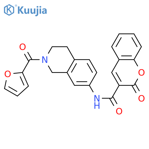 N-2-(furan-2-carbonyl)-1,2,3,4-tetrahydroisoquinolin-7-yl-2-oxo-2H-chromene-3-carboxamide structure