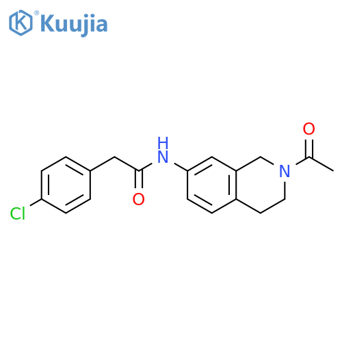 N-(2-acetyl-1,2,3,4-tetrahydroisoquinolin-7-yl)-2-(4-chlorophenyl)acetamide structure
