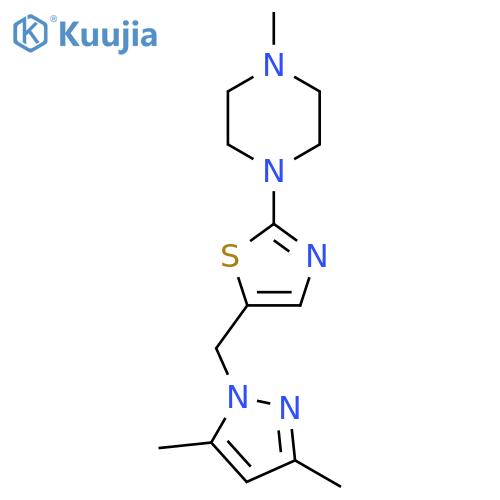 1-{5-[(3,5-Dimethyl-1H-pyrazol-1-yl)methyl]-1,3-thiazol-2-yl}-4-methylpiperazine structure
