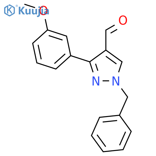 1-benzyl-3-(3-methoxyphenyl)-1H-pyrazole-4-carbaldehyde structure