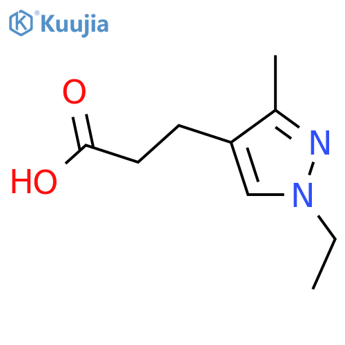 3-(1-ethyl-3-methyl-1H-pyrazol-4-yl)propanoic acid structure