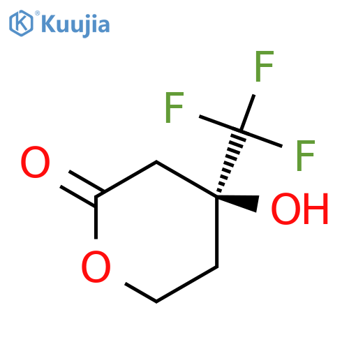 (4S)-4-hydroxy-4-(trifluoromethyl)oxan-2-one structure