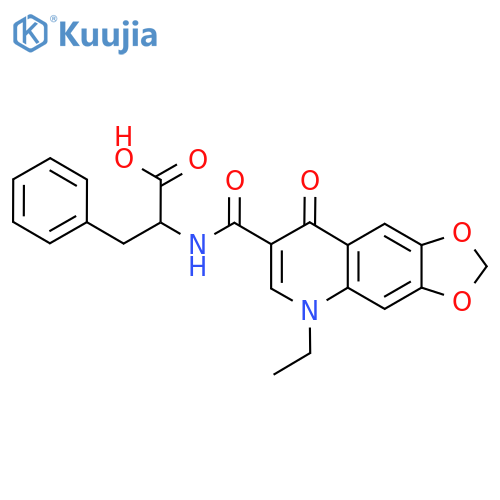 (2S)-2-({5-Ethyl-8-oxo-2H,5H,8H-[1,3]dioxolo[4,5-g]quinolin-7-yl}formamido)-3-phenylpropanoic acid structure