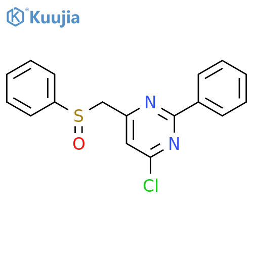 4-[(benzenesulfinyl)methyl]-6-chloro-2-phenylpyrimidine structure