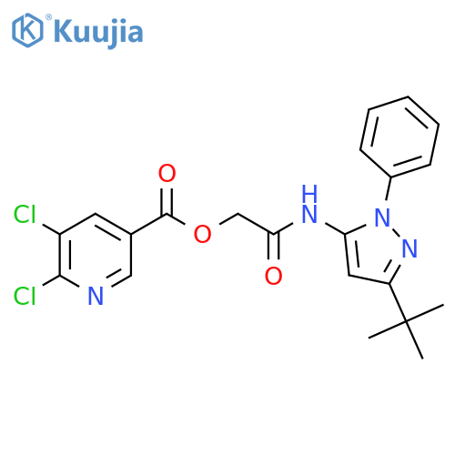 [(3-tert-butyl-1-phenyl-1H-pyrazol-5-yl)carbamoyl]methyl 5,6-dichloropyridine-3-carboxylate structure