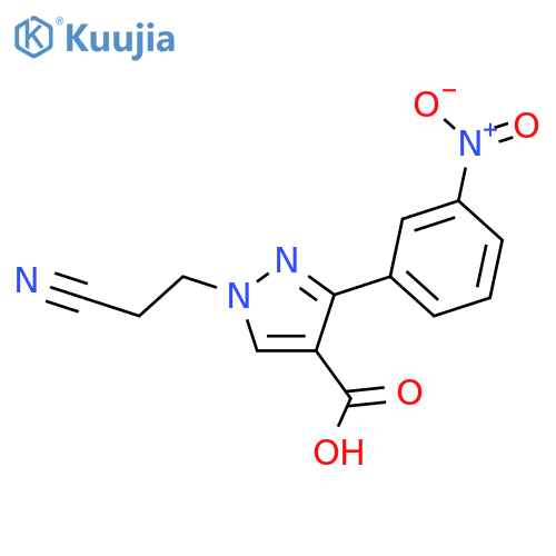 1-(2-cyanoethyl)-3-(3-nitrophenyl)-1H-pyrazole-4-carboxylic acid structure