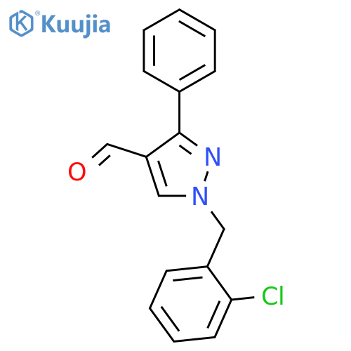 1-(2-Chlorophenyl)methyl-3-phenyl-1H-pyrazole-4-carbaldehyde structure