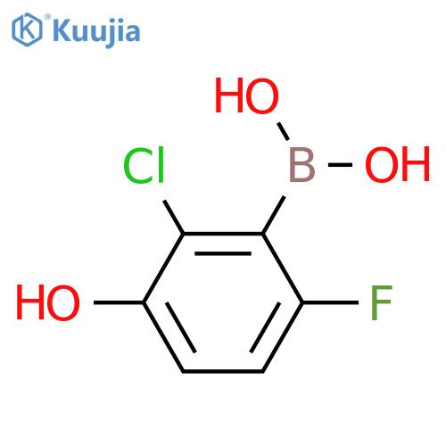 2-Chloro-6-fluoro-3-hydroxyphenylboronic acid structure