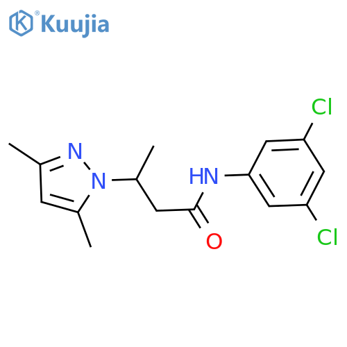 N-(3,5-dichlorophenyl)-3-(3,5-dimethyl-1H-pyrazol-1-yl)butanamide structure
