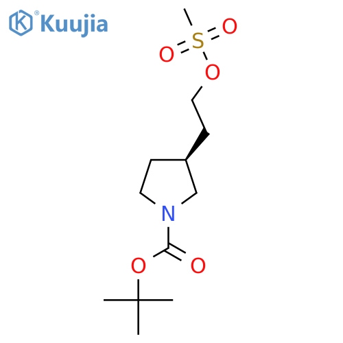 (S)-Tert-butyl 3-(2-((methylsulfonyl)oxy)ethyl)pyrrolidine-1-carboxylate structure