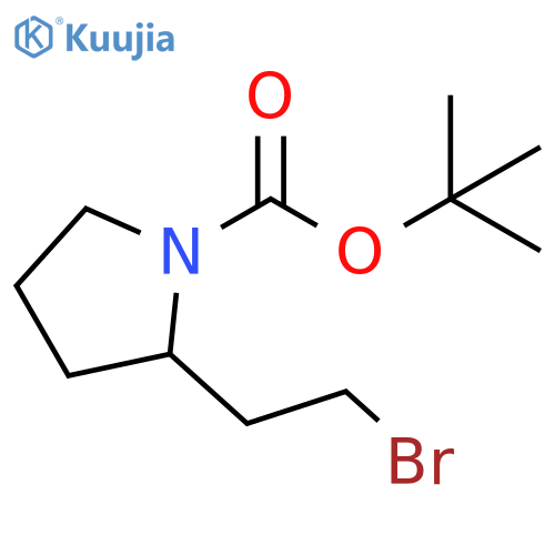 tert-butyl 2-(2-bromoethyl)pyrrolidine-1-carboxylate structure