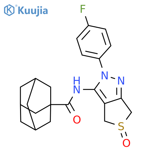 N-2-(4-fluorophenyl)-5-oxo-2H,4H,6H-5lambda4-thieno3,4-cpyrazol-3-yladamantane-1-carboxamide structure