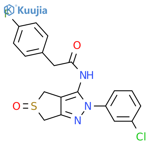 N-2-(3-chlorophenyl)-5-oxo-2H,4H,6H-5lambda4-thieno3,4-cpyrazol-3-yl-2-(4-fluorophenyl)acetamide structure
