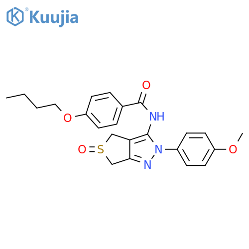 4-butoxy-N-2-(4-methoxyphenyl)-5-oxo-2H,4H,6H-5lambda4-thieno3,4-cpyrazol-3-ylbenzamide structure