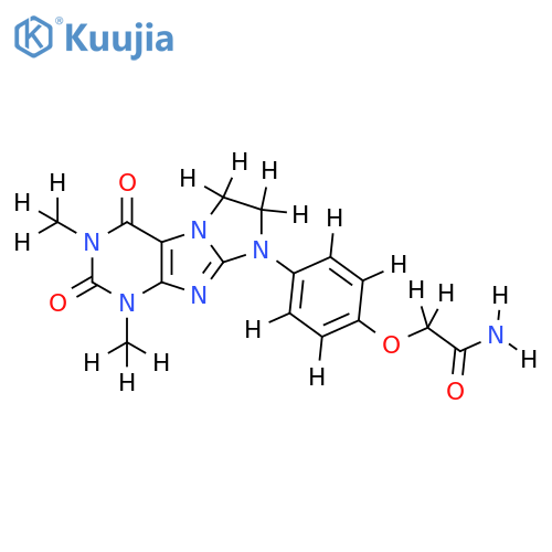 2-(4-{1,3-dimethyl-2,4-dioxo-1H,2H,3H,4H,6H,7H,8H-imidazo1,2-gpurin-8-yl}phenoxy)acetamide structure