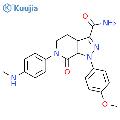 1-(4-methoxyphenyl)-6-4-(methylamino)phenyl-7-oxo-1H,4H,5H,6H,7H-pyrazolo3,4-cpyridine-3-carboxamide structure