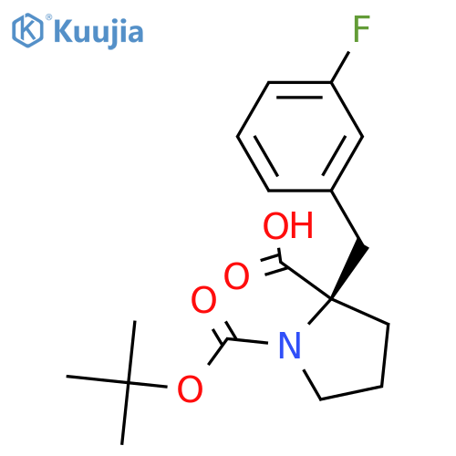 (R)-1-(tert-Butoxycarbonyl)-2-(3-fluorobenzyl)-pyrrolidine-2-carboxylic acid structure