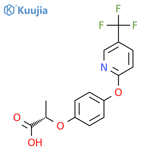 Propanoic acid, 2-[4-[[5-(trifluoromethyl)-2-pyridinyl]oxy]phenoxy]-, (2S)- structure