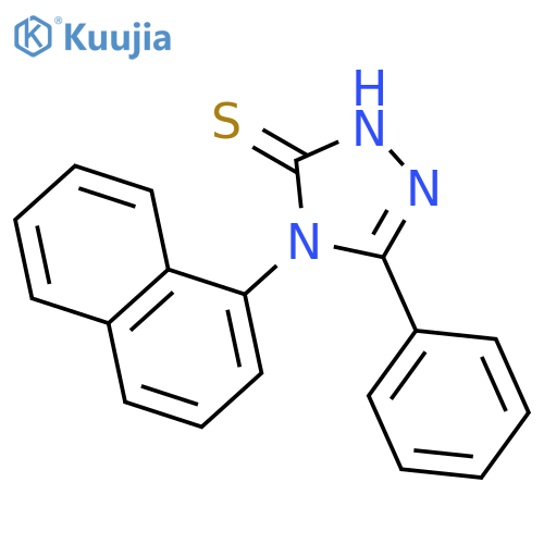 4-(naphthalen-1-yl)-3-phenyl-4,5-dihydro-1H-1,2,4-triazole-5-thione structure