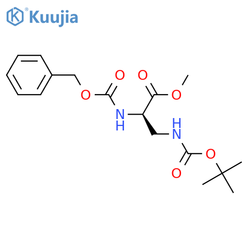 (R)-Methyl 2-(((benzyloxy)carbonyl)amino)-3-((tert-butoxycarbonyl)amino)propanoate structure