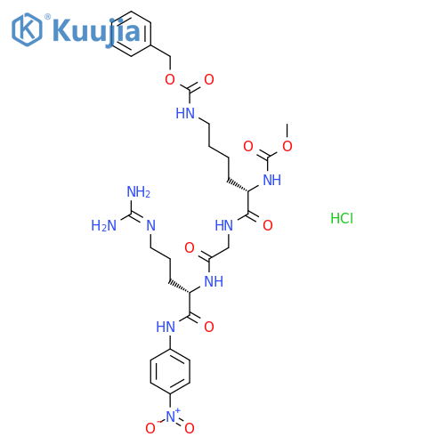 Methoxycarbonyl-Lys(Z)-Gly-Arg-pNA hydrochloride salt structure