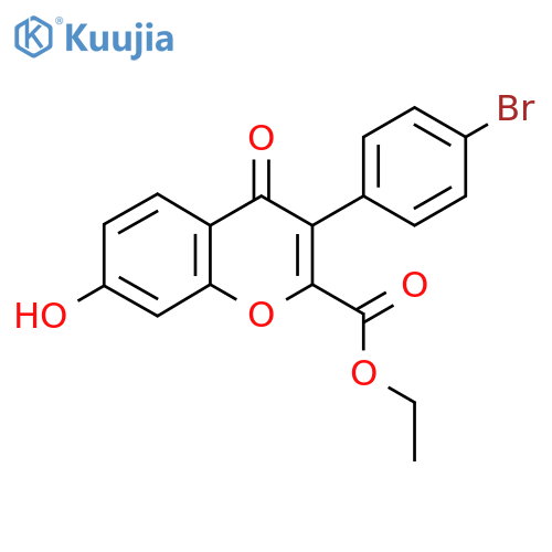 ethyl 3-(4-bromophenyl)-7-hydroxy-4-oxo-4H-chromene-2-carboxylate structure